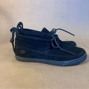 Ugg Australia Black Suede Flat Chukka Lace Tie Up Moccasins Women’s Size US 6